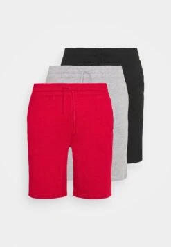 Pier One 3 Pack - Pantalón De Pijama - Black/Mottled Dark Grey/Red -Ropa Pier One 1018d5571e7c4e20970232840d5a3d54