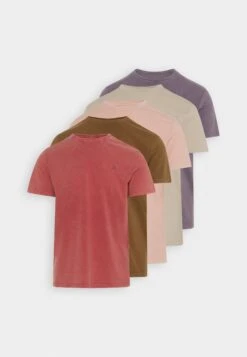 Pier One 5 Pack - Camiseta Básica - Off-White/Lilac/Light Red -Ropa Pier One 157be7693cf04021812e84a3c933c25e