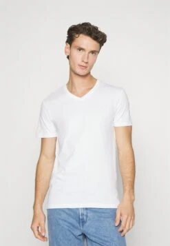 Pier One V Neck Bird Tonal 3 Pack - Camiseta Básica - Light Brown/White/Dark Blue -Ropa Pier One 1f5463f9c0604b97998b18e77595bc5f