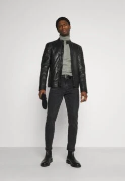 Pier One 2 Pack - Basic Turtleneck - Jersey De Punto - Black/Mottled Light Grey