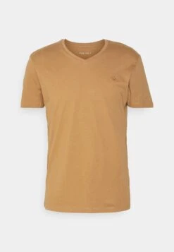 Pier One V Neck Bird Tonal 3 Pack - Camiseta Básica - Light Brown/White/Dark Blue -Ropa Pier One 239be3f8d5344e18a078136b88ad5384