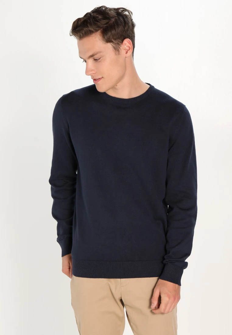 Pier One Basic Crewneck - Jersey De Punto - Dark Blue 3 Pier One Basic Crewneck - Jersey De Punto - Dark Blue