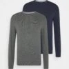 Pier One 2 Pack- Jersey De Punto - Dark Blue/Mottled Dark Grey -Ropa Pier One 468e5906df344faab14665818a4f3a0f