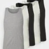 Pier One 5 Pack - Camiseta Interior - 802 - Black_102 - Grey_001 - White -Ropa Pier One 46f8a04670f84f6ca6219bf7d3fe27a4