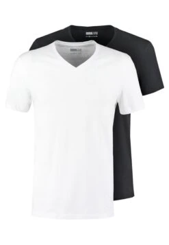 Pier One 2 Pack - Camiseta Básica - White/Black -Ropa Pier One 7f713aa7d0cf4680ab0acb77eb634838