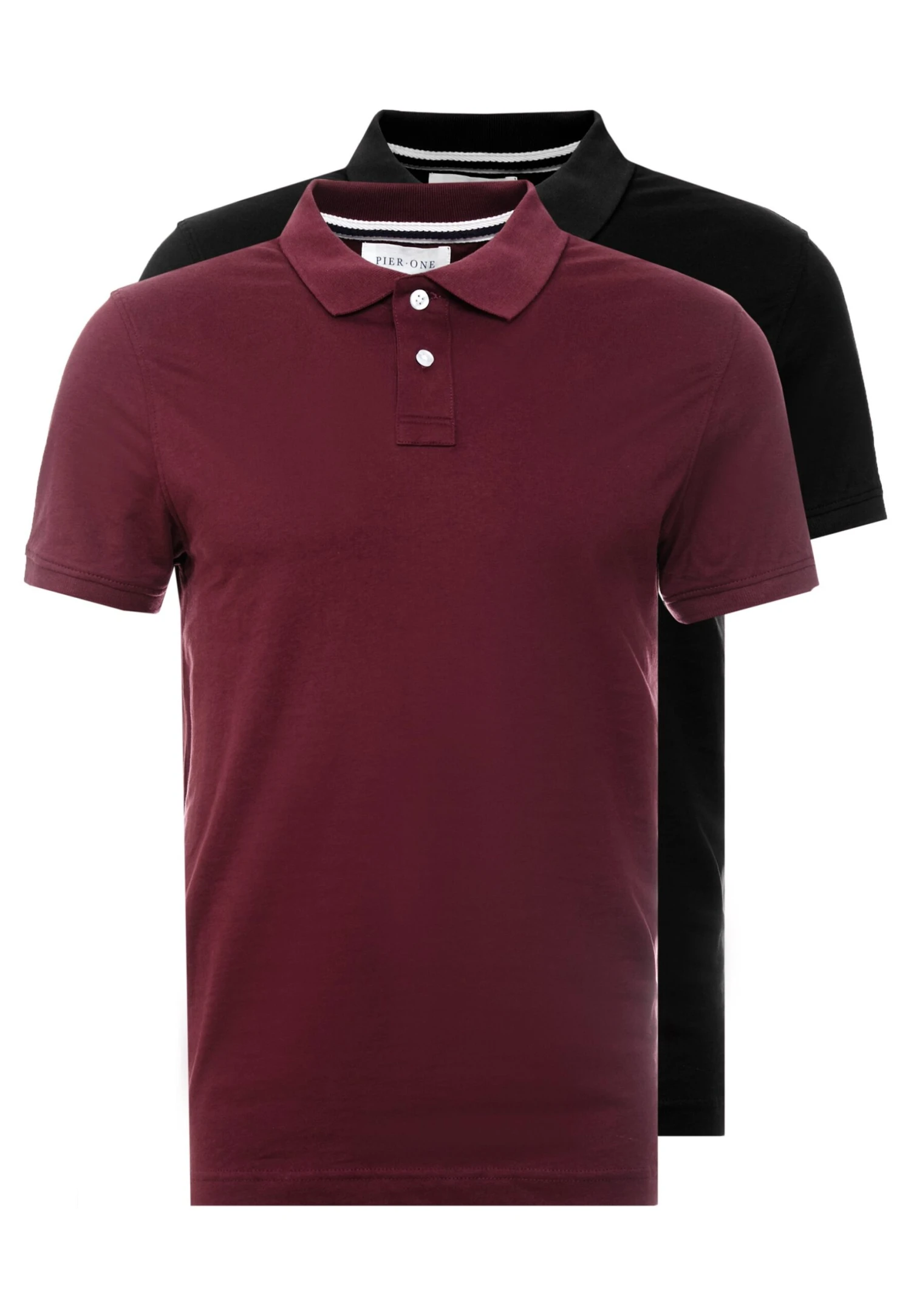 Pier One 2 Pack - Polo - Bordeaux/Black 3 Pier One 2 Pack - Polo - Bordeaux/Black