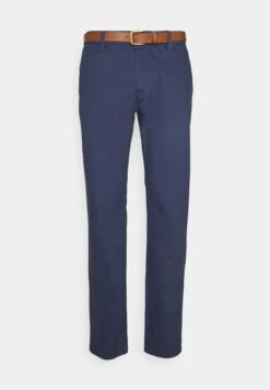 Pier One Belted - Pantalones Chinos - Dark Blue -Ropa Pier One 83b11f5b22054838bfdec3cfe2b56871