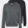 Pier One 2 Pack - Sudadera - Black/Mottled Dark Grey -Ropa Pier One aac32521ee404b7f82fed2b996d01930