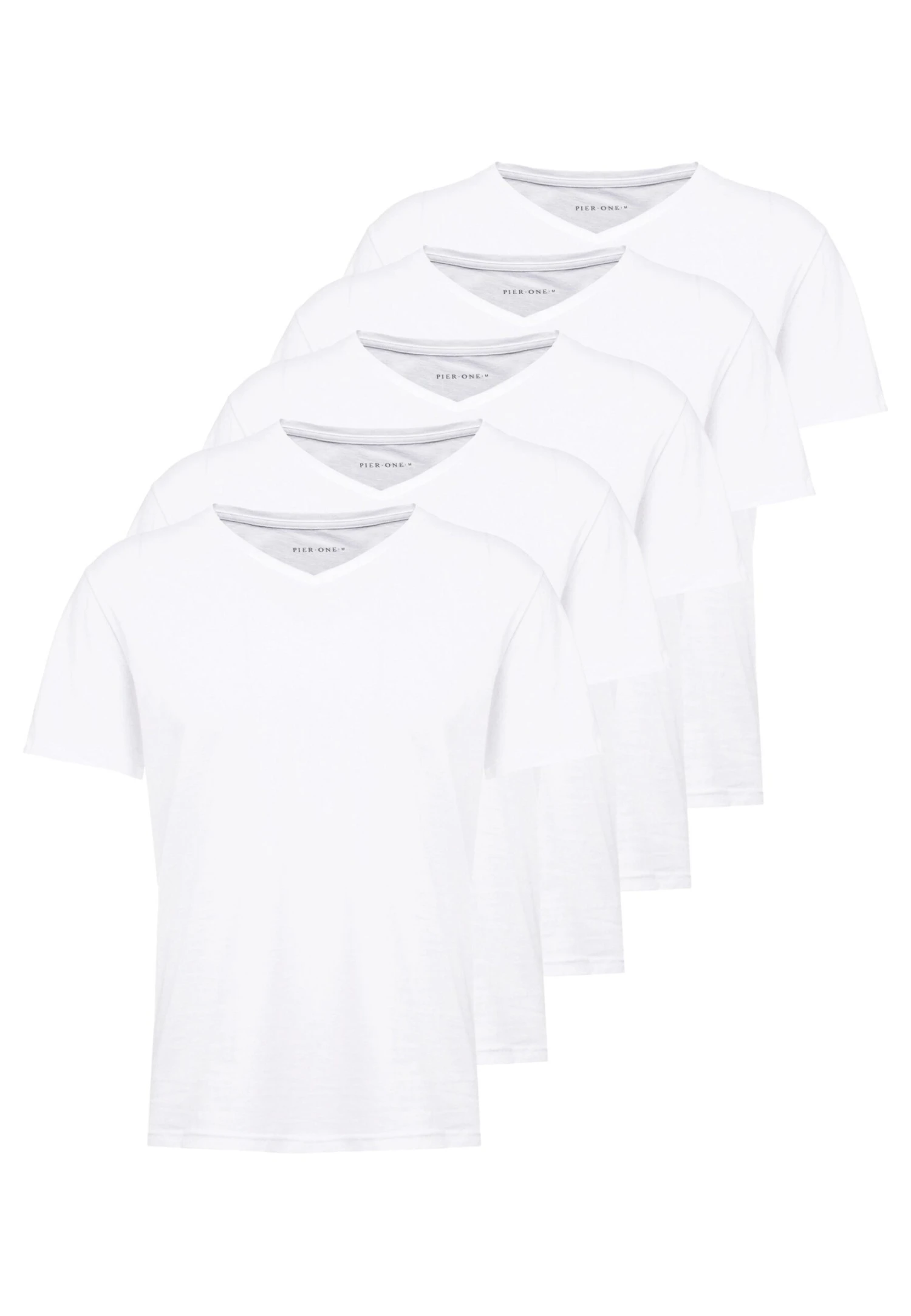 Pier One 5 Pack - Camiseta Básica - White 6 Pier One 5 Pack - Camiseta Básica - White - Imagen 4