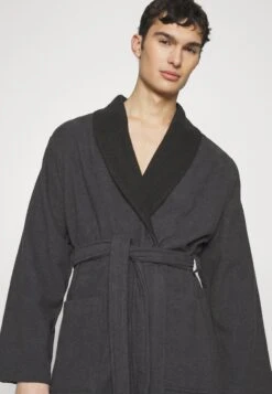 Pier One Shawl Towel Bathrobe - Albornoz - Dark Grey -Ropa Pier One aedd72cbd7d04b83bcef8a6c104e08f9