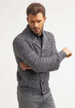Pier One Chaqueta De Punto - Dark Grey Melange