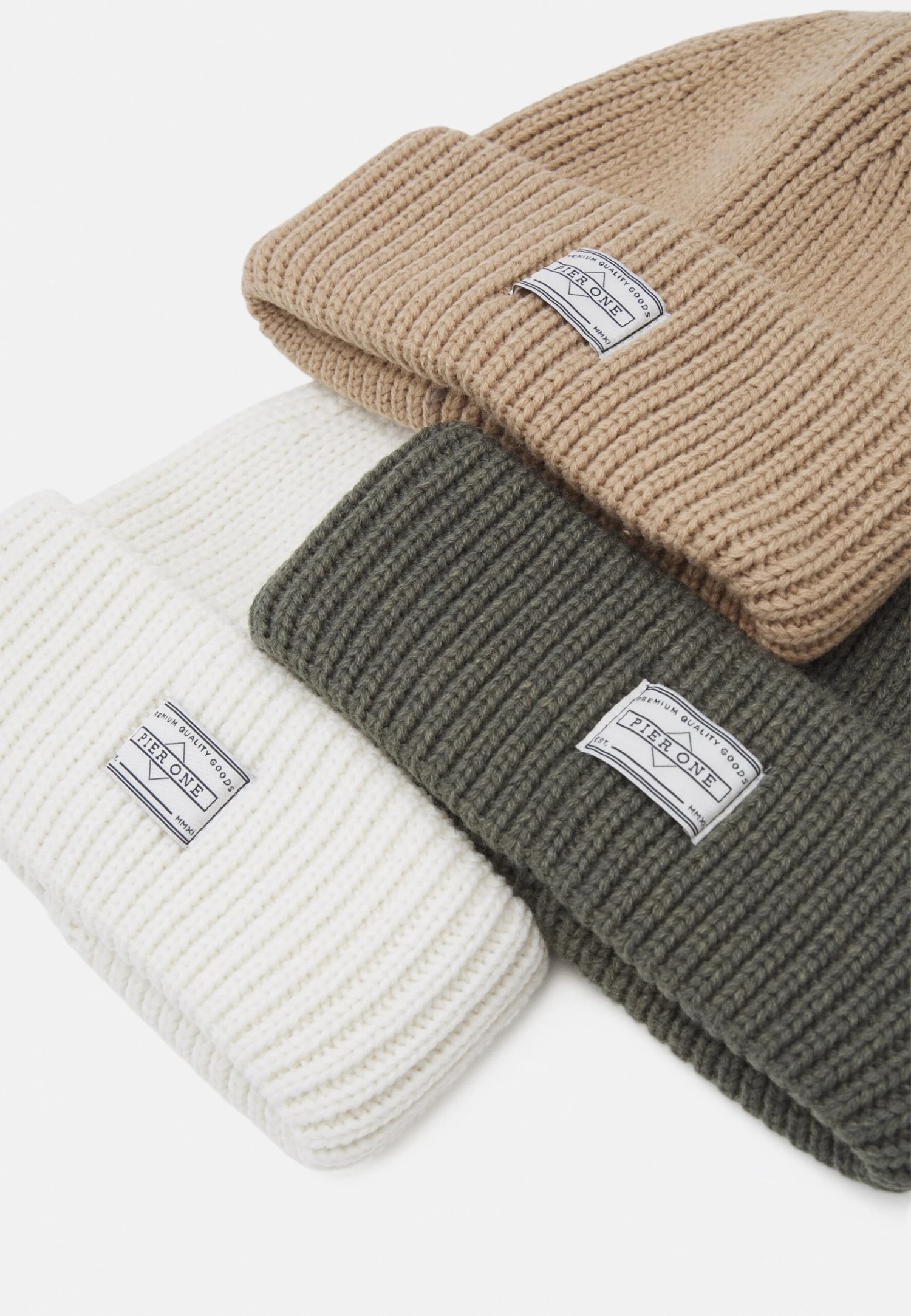 Pier One Unisex 3 Pack - Gorro - Beige/Green/White 5 Pier One Unisex 3 Pack - Gorro - Beige/Green/White - Imagen 3