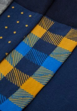 Pier One 5 Pack - Calcetines - Yellow/Dark Blue/Grey -Ropa Pier One f2680a941418407386211d70ff605fbd