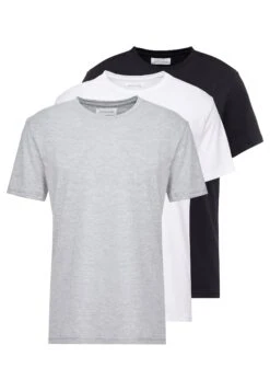 Pier One 3 Pack - Camiseta Básica - White/Black/Light Grey -Ropa Pier One f785e71fb58e4e639608a247ef343f6c