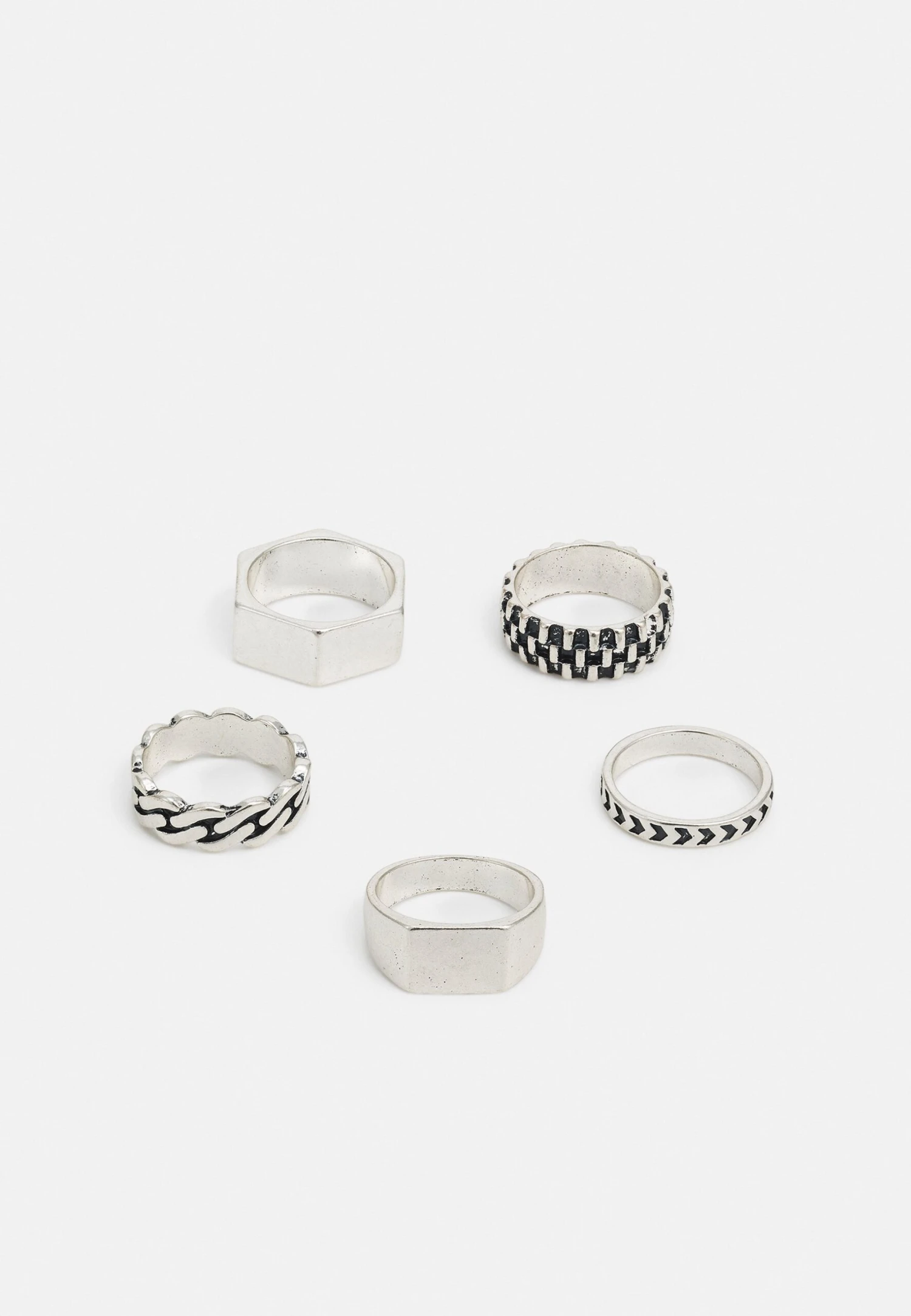 Pier One 5 Pack - Anillo - Silver-Coloured 3 Pier One 5 Pack - Anillo - Silver-Coloured